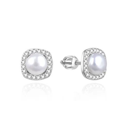 Agato Elegantní náušnice ze stříbra s perlami AGUP3550PS