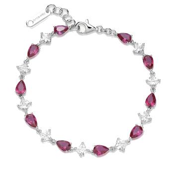Brosway Oslnivý stříbrný náramek se zirkony Fancy Passion Ruby FPR113