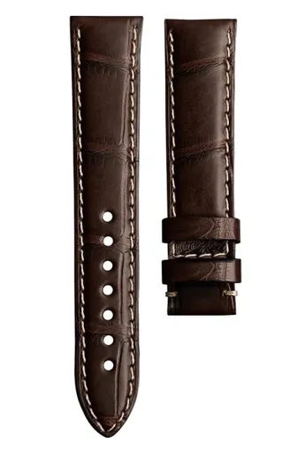 Kožený řemínek Biatec | Hnědý z aligátora - 20 mm - Rose Gold