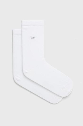 Ponožky Calvin Klein (2-pack) dámské, bílá barva, 701218769