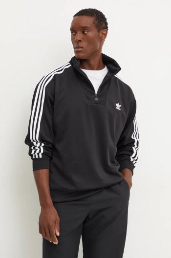 Mikina adidas Originals Funnelneck Tracktop pánská, černá barva, s aplikací, IZ4803