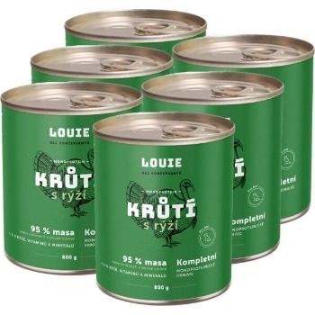 LOUIE KRŮTÍ S RÝŽÍ 6x 800 G Psí konzervy, zelená, velikost