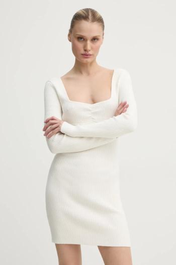 Šaty Hollister Co. béžová farba, mini, priliehavá, KI359-4333
