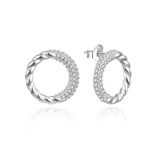 Agato Designové stříbrné náušnice se zirkony AGT-E189PW