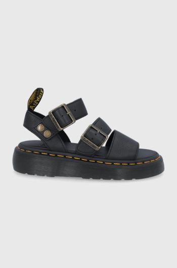 Kožené sandály Dr. Martens Gryphon Quad dámské, černá barva, na platformě, DM25720001.Gryphon.Qu-Black