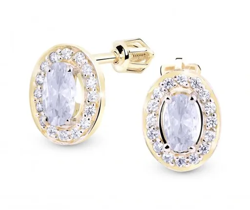 Cutie Jewellery Třpytivé zlaté náušnice se zirkony Z8049-30-X-1 čirá