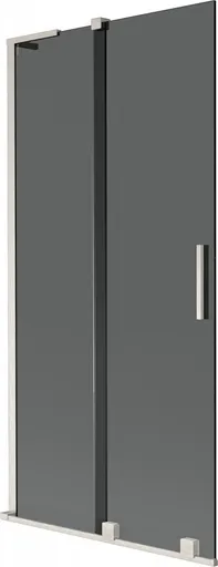 MEXEN/S Velar L dvoukřídlá posuvná vanová zástěna 90 x 150, grafit, nikl kartáčovaný 896-090-003-41-97