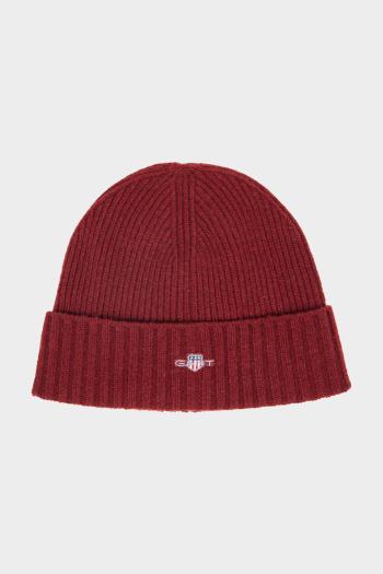 ČEPICE GANT UNISEX. SHIELD WOOL BEANIE PLUMPED RED