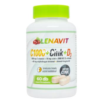 Lenavit C-vitamin 1000 mg + szerves cink + D3-vitamin + csipkebogyó filmtabeltta 60 db