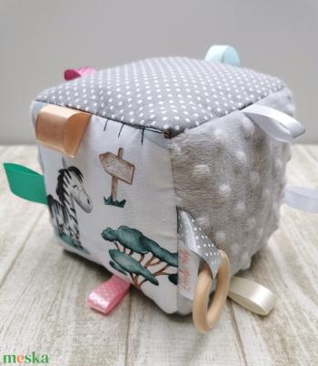 PRÉMIUM Babakocka "állatkert" - szürke minky-vel