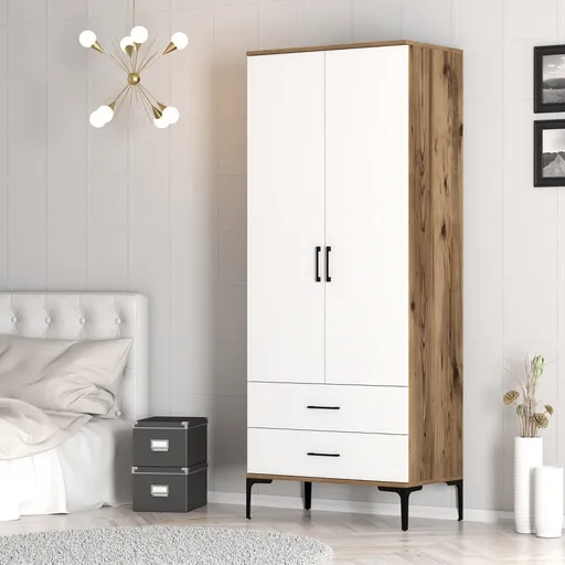 Šatní skříň Kumsal T - Walnut, White