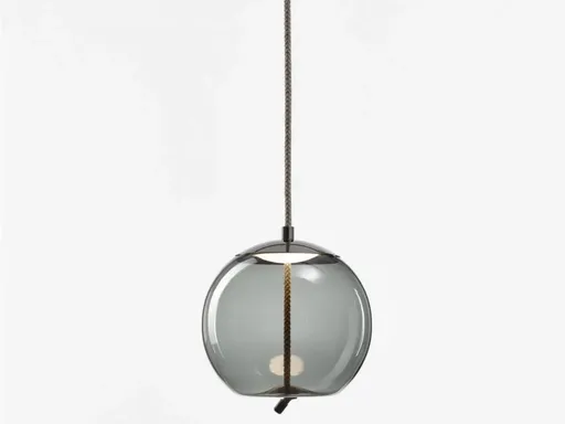 Závěsné svítidlo KNOT sfera, hnědá/kouřová - BROKIS