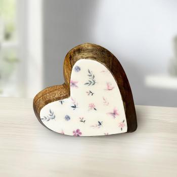 Gilde Dekorace Srdce s květinovým vzorem