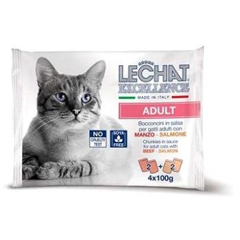 Monge Lechat Ecxellence Adult hovězí s lososem multi pack 4x100g (8009470008044)