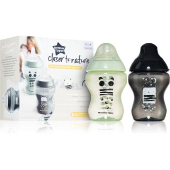 Tommee Tippee Closer To Nature Anti-colic Ollie and Pip kojenecká láhev Slow Flow 0m+ 2x260 ml