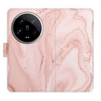 Flipové pouzdro iSaprio - RoseGold Marble - Xiaomi 14 Ultra