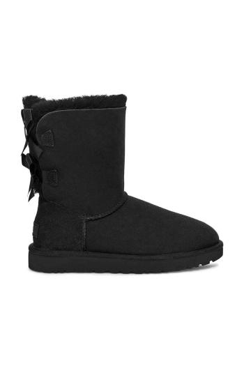 Sněhule UGG Bailey Bow II dámské, černá barva, na plochém podpatku, zateplené, 1016225.BLK