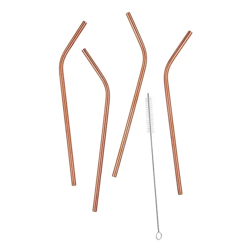 MANHATTAN LOUNGE Brčka z ušlechtilé oceli set 5 ks - růžová zlatá