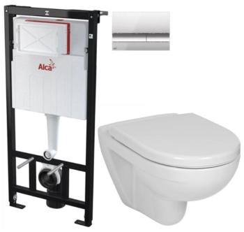 ALCADRAIN Sádromodul předstěnový instalační systém s chromovým tlačítkem M1721 + WC JIKA LYRA PLUS + SEDÁTKO DURAPLAST AM101/1120 M1721 LY6