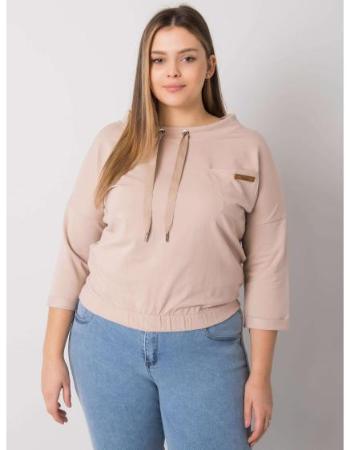 Dámská halenka bez kapuce plus size PASADENA světle béžová