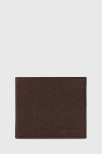 Kožená peněženka Barbour Padbury Billfold hnědá barva, MLG0049