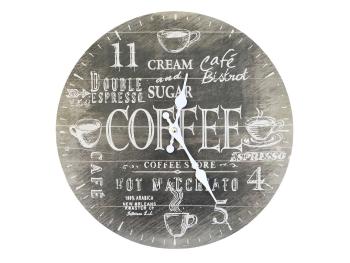 Mocca nástěnné hodiny Coffee – 34*3cm/ 1*AA 22032020