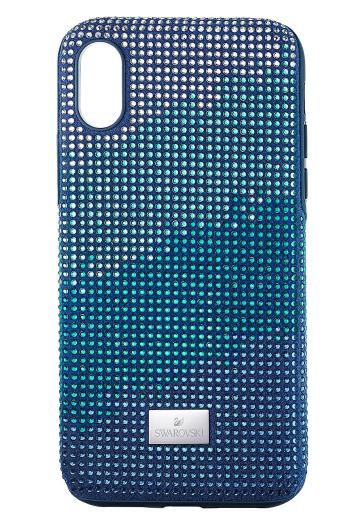 Obal na telefon Swarovski Crystalgram iPhone Xs Max tmavomodrá barva