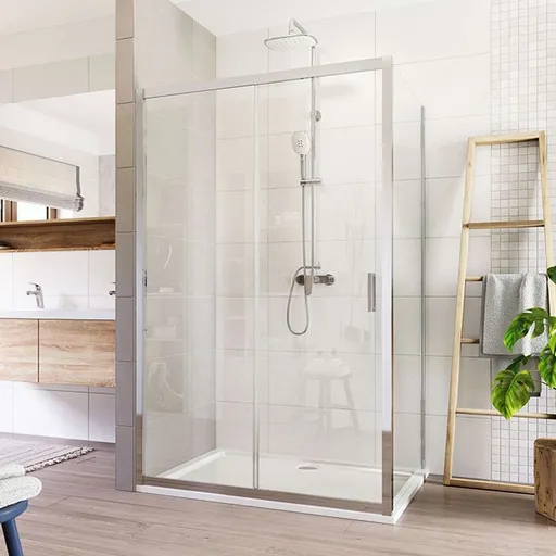 Mereo Sprchový kout, Lima, obdélník, zasunovací, 100x80 cm, chrom ALU, sklo Čiré CK86413K