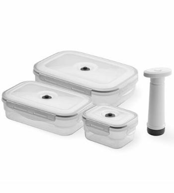 Compactor Set 3 caserole de plastic pentru păstrarea în vid a alimentelor Aspi Fresh