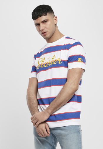 Starter Script Stripe Tee white/ultra marine/starter red - S