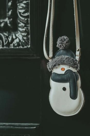 Dětská kožená kabelka Donsje Britta Exclusive Purse Snowman bílá barva, 5002032