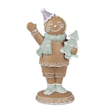 Hnědá vánoční dekorace Perníček Gingerbread - 9*5*16 cm 6PR4321