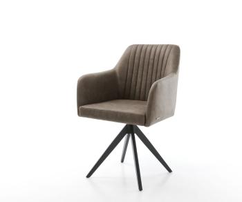 Otočná židle Greg-Flex taupe vintage křížová podnož hranatá