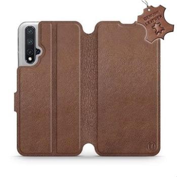 Flip pouzdro na mobil Honor 20 - Hnědé - kožené -  Brown Leather (5903226919178)