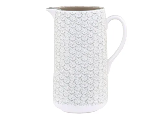 Zelený porcelánový džbán s ornamenty Arés Verte - 15*9*20cm / 1100ml Chic Antique