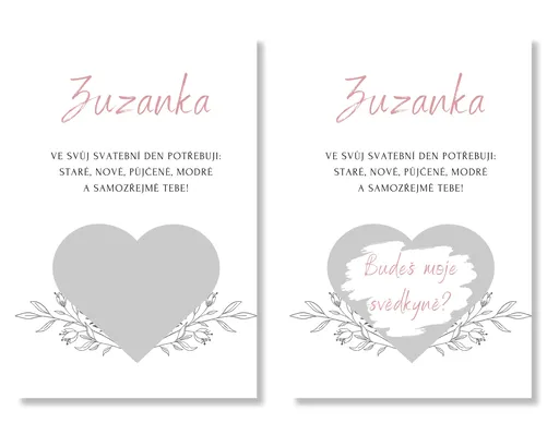 Personal Stírací los pro svědkyni - Minimalist Floral Barva: Zlatá