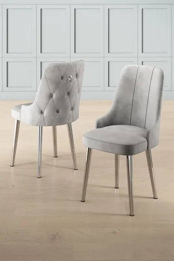 Sada židlí (4 kusy) Newa - Grey, Chrome