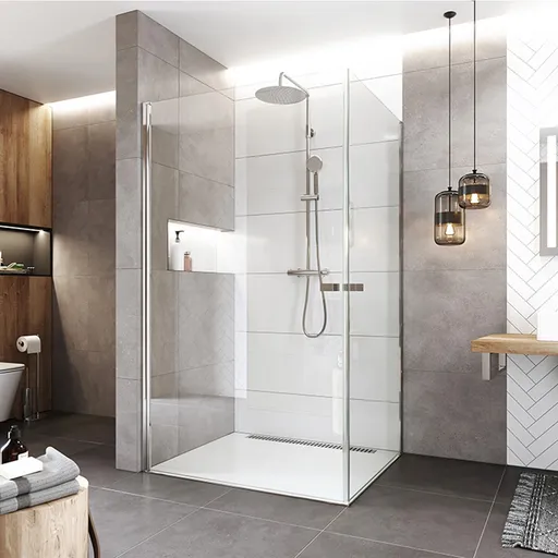 Mereo Sprchový kout, Novea, obdélník, pivotový, 100x90 cm, chrom ALU, sklo Čiré CK13923ZVR