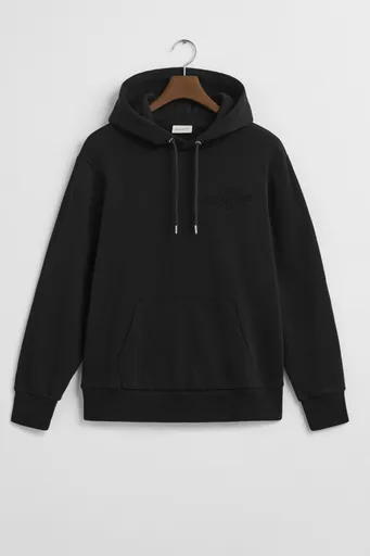 MIKINA GANT REG TONAL SHIELD HOODIE BLACK