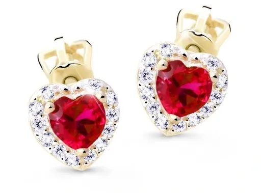 Cutie Jewellery Něžné náušnice s třpytivými zirkony Z8015-30-X-1 červená