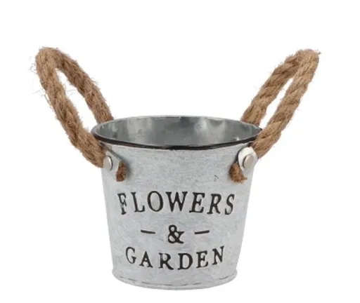Plechový květináč s jutovými uchy Flowers & Garden - Ø 10*9 cm daan kromhout