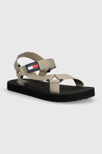 Sandály Tommy Jeans TJM CASUAL SANDAL pánské, béžová barva, EM0EM01399