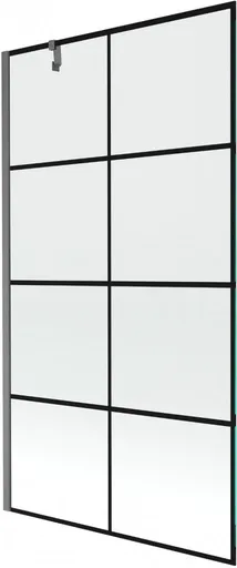 MEXEN/S Next vanová zástěna FIX 100 x 150, černá vzor, grafit kartáčovaná 895-100-000-00-77-66