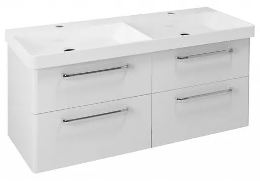 SAPHO THEIA dvojumyvadlová skříňka 116x50x44,2cm s dvojumyvadlem THALIE, 4xzásuvka, bílá (TH120) TH120-3030-01