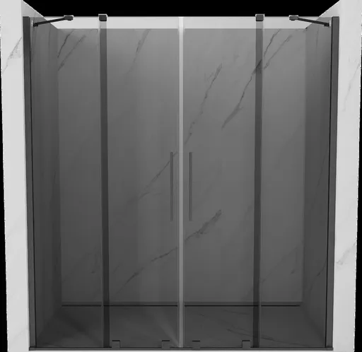MEXEN/S Velar Duo posuvné sprchové dveře 180, grafit, grafit kartáčovaná 871-180-000-42-66