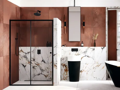 BESCO Sprchové dveře DUO SLIDE BLACK Barva rámu Černá, Rozměr A 100, Rozměr C 195, Směr zavírání Univerzální Levé / Pravé, Výplň Čiré bezpečnostní sklo 6 mm BCDUOSL10BC