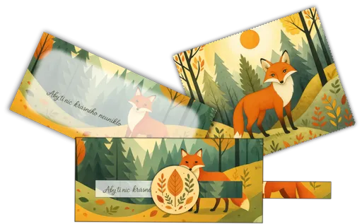 Set obálka vysouvací + čistící utěrka na brýle