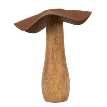 Dřevěná dekorace houba Mushroom - Ø 13*16 cm 6H2387M