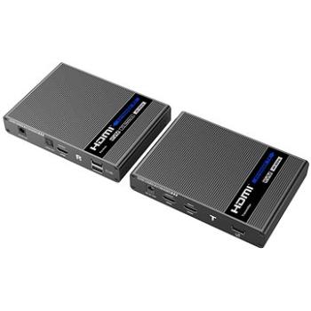 PremiumCord HDMI 2.0 KVM extender Ultra HD 4kx2k@60Hz na 70m s přenosem USB (khext70-4)