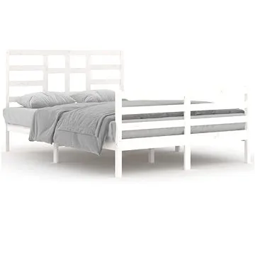 Rám postele bílý masivní dřevo 140 × 200 cm, 3105861 (3105861)